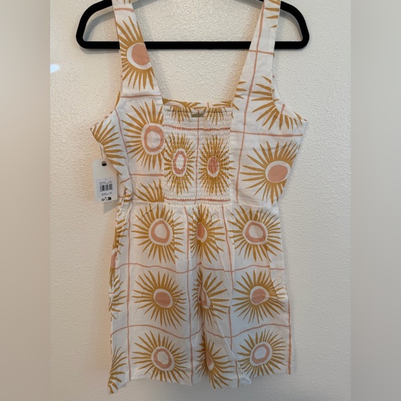 Billabong Linen Blend Dress Sun Print Size L NWT - Picture 4 of 5